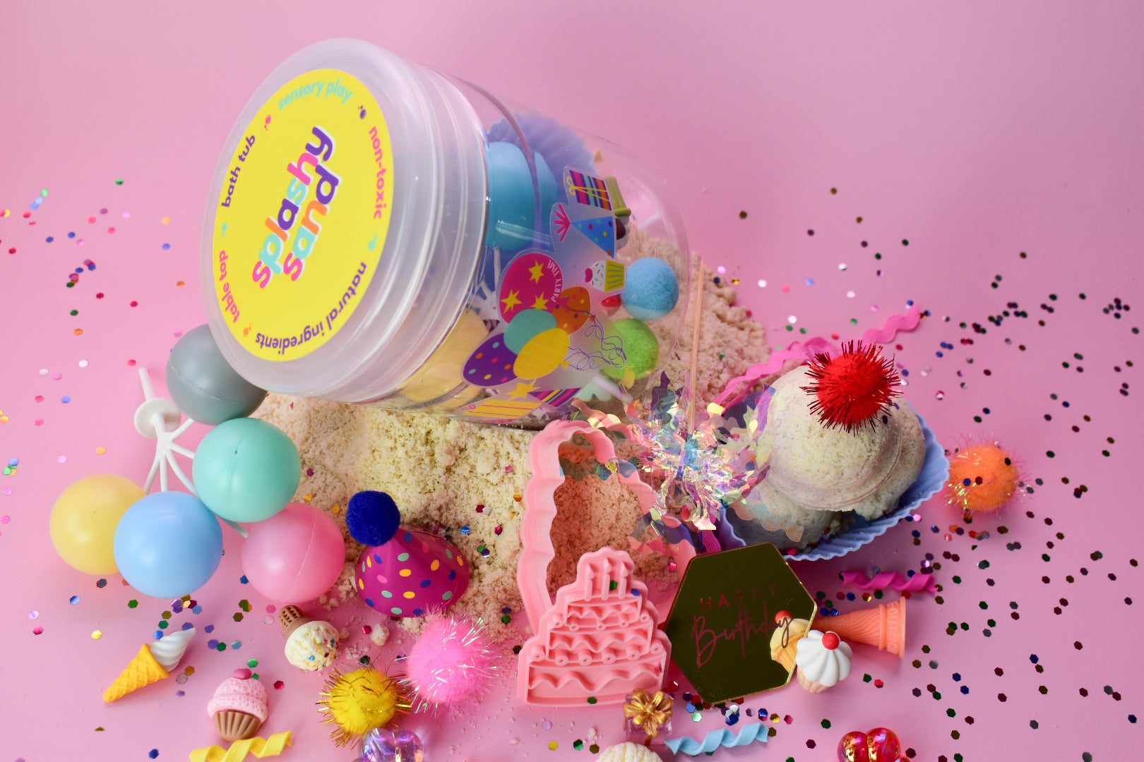 bath sensory party time kit - splashy sand