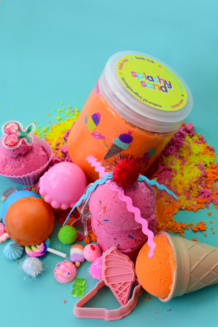 bath sensory sweet treats kit - splashy sand