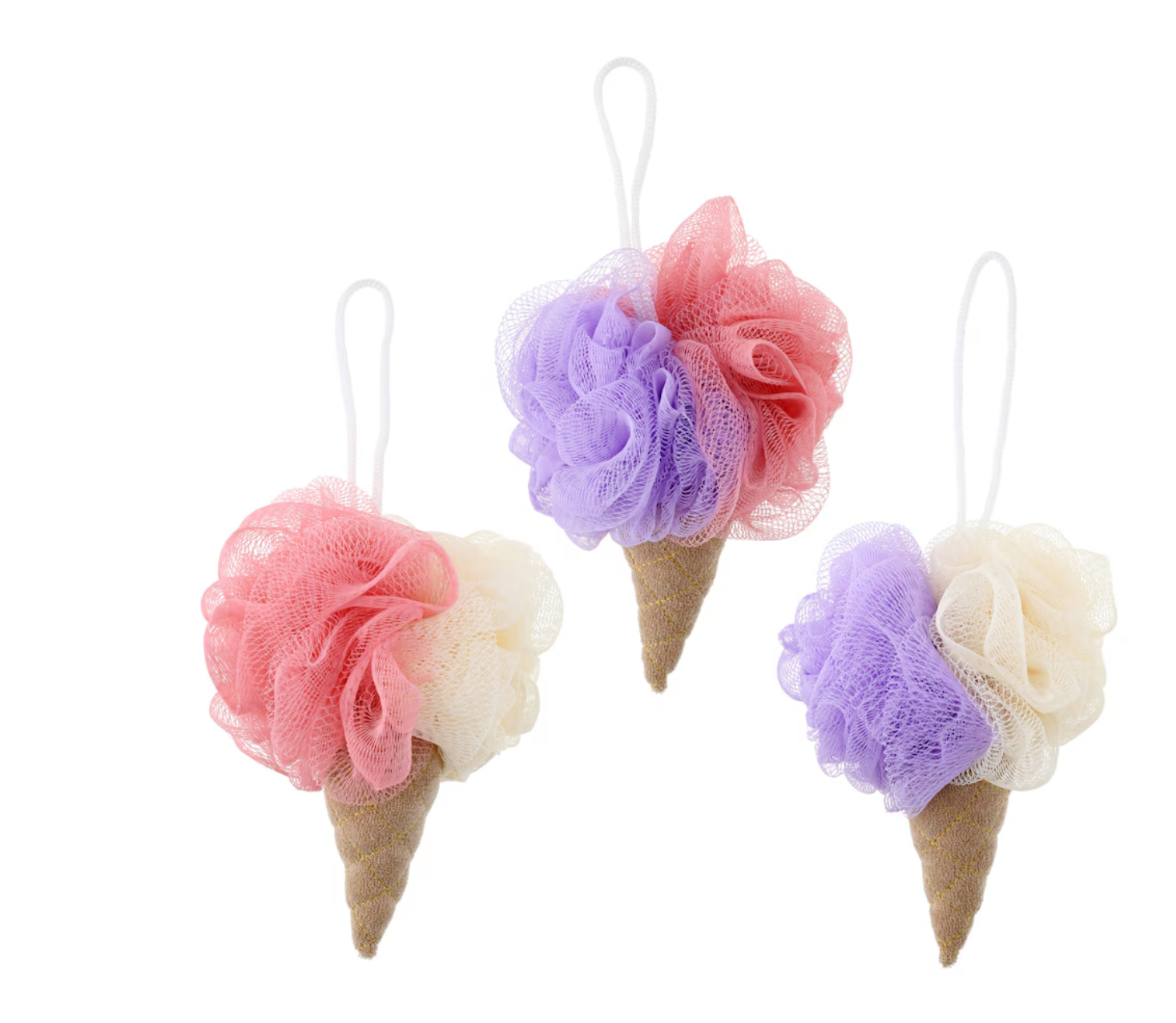 ice cream shower puff - splashy sand